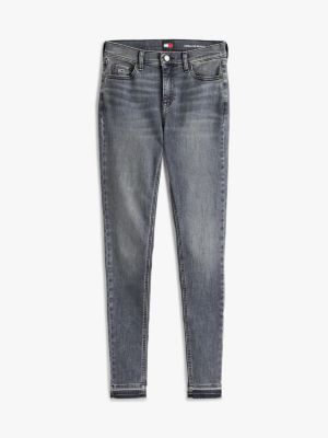 grau nora skinny jeans mit mittelhohem bund für damen - tommy jeans