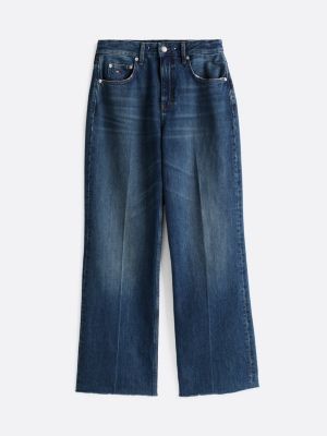 blau mia relaxed straight jeans mit mittelhohem bund für damen - tommy jeans