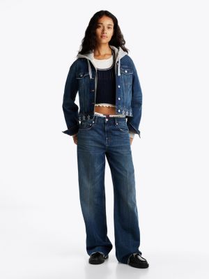 blue mia relaxed straight jeans mit mittelhohem bund für damen - tommy jeans