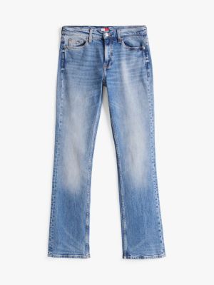 blau maddie bootcut jeans mit mittelhohem bund für damen - tommy jeans