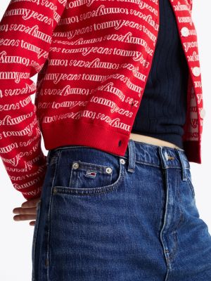 jean droit slim layla délavé taille haute bleu pour femmes tommy jeans