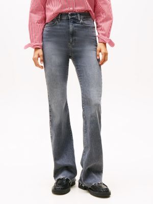zwart sylvia high rise skinny flared jeans voor dames - tommy jeans