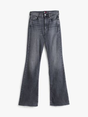 schwarz sylvia ausgestellte skinny jeans mit hohem bund für damen - tommy jeans