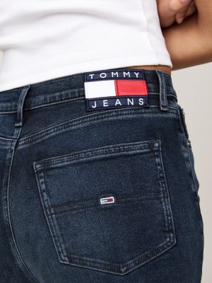 jean évasé sylvia délavé taille haute vert pour femmes tommy jeans