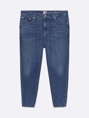 blue curve mom tapered jeans for women tommy jeans