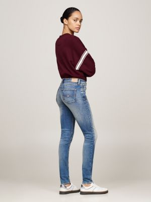 niebieski jeansy nora z efektem wyblaknięcia dla kobiety - tommy jeans