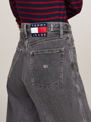 grey claire wide leg black jeans for women tommy jeans