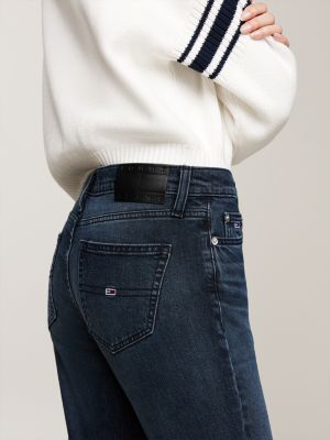 blau bootcut jeans mit mittelhohem bund für damen - tommy jeans