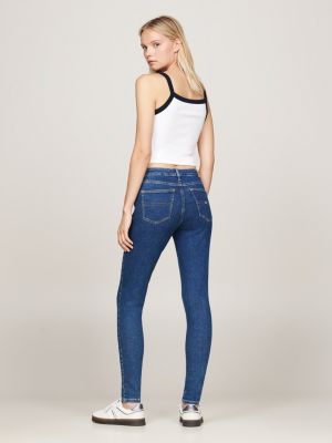 blue nora front seam skinny jeans for women tommy jeans