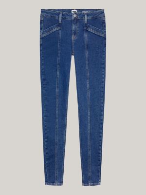 blue nora front seam skinny jeans for women tommy jeans