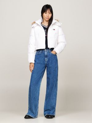 piumino alaska crop bianco da donne tommy jeans