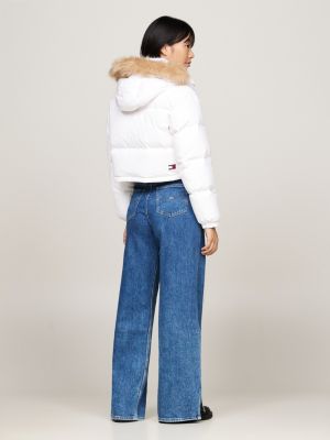 piumino alaska crop bianco da donne tommy jeans