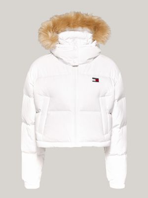 Ladies white down jacket best sale