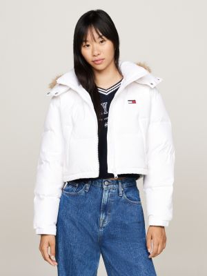 Doudoune Alaska courte matelassee Blanc Tommy Hilfiger