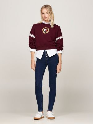 blue nora mid rise skinny jeans for women tommy jeans