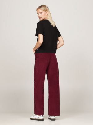 schwarz boxy fit t-shirt mit logo-applikation für damen - tommy jeans