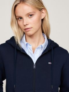 Flag Embroidery Fleece Zip-Thru Hoody — Blue 4
