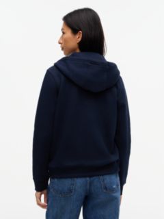 Flag Embroidery Fleece Zip-Thru Hoody — Blue 5
