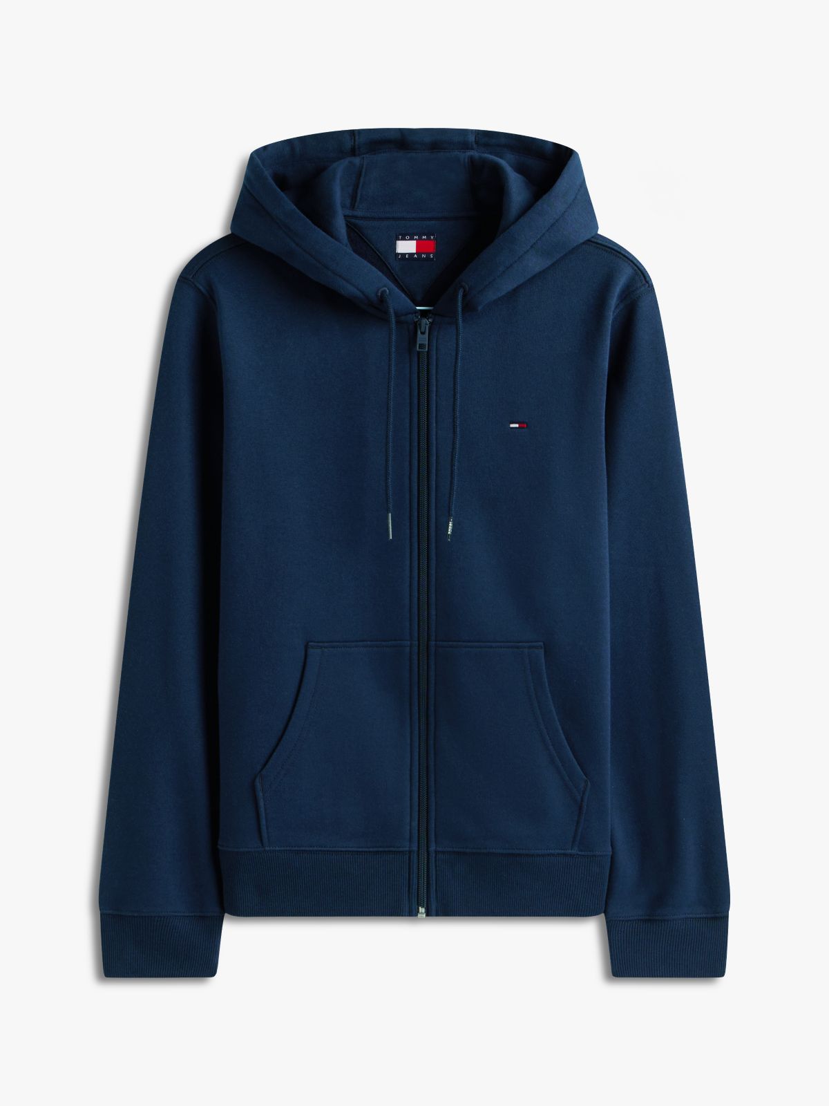 Flag Embroidery Fleece Zip-Thru Hoody — Blue