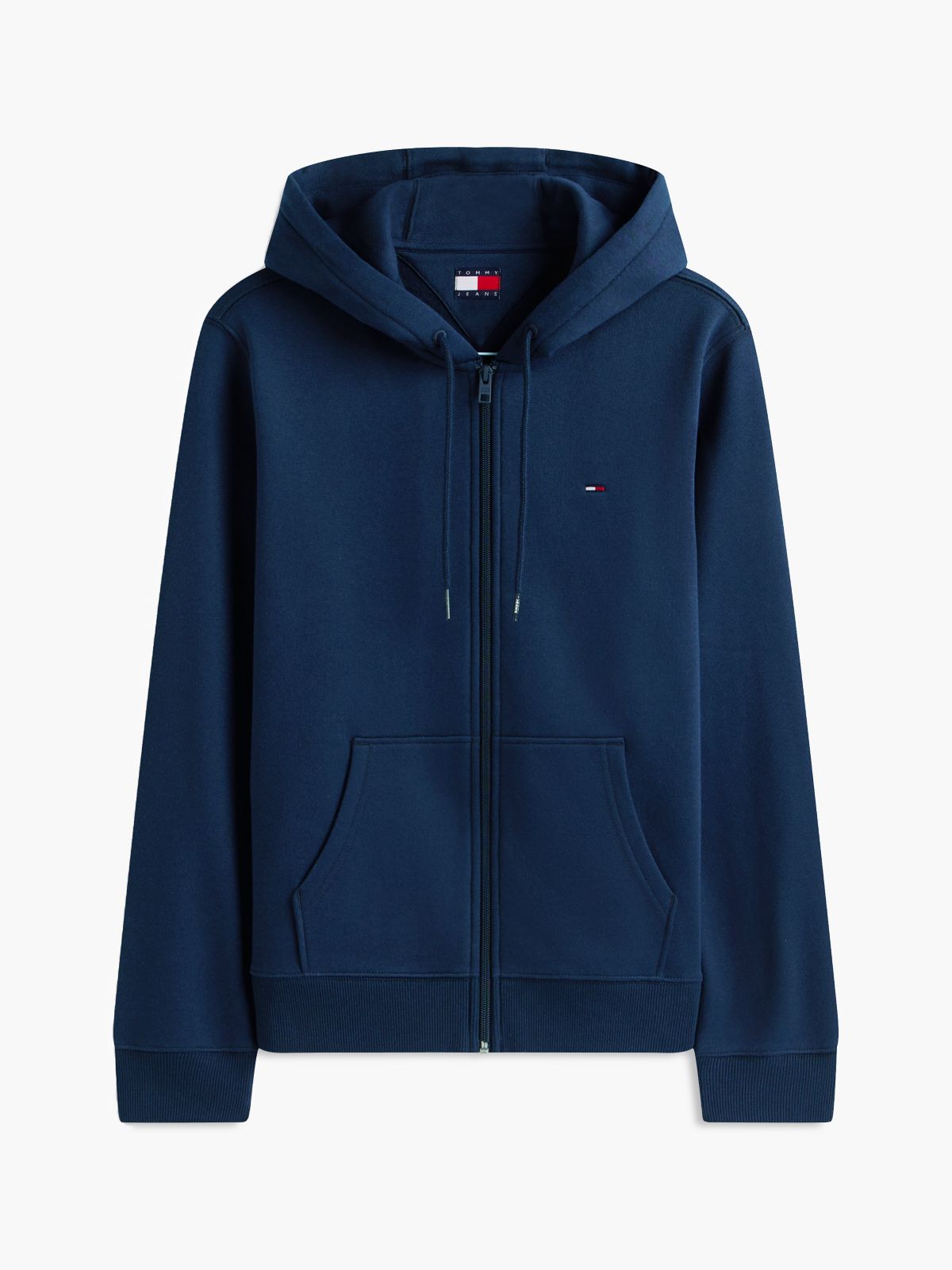 Flag Embroidery Fleece Zip-Thru Hoody — Blue