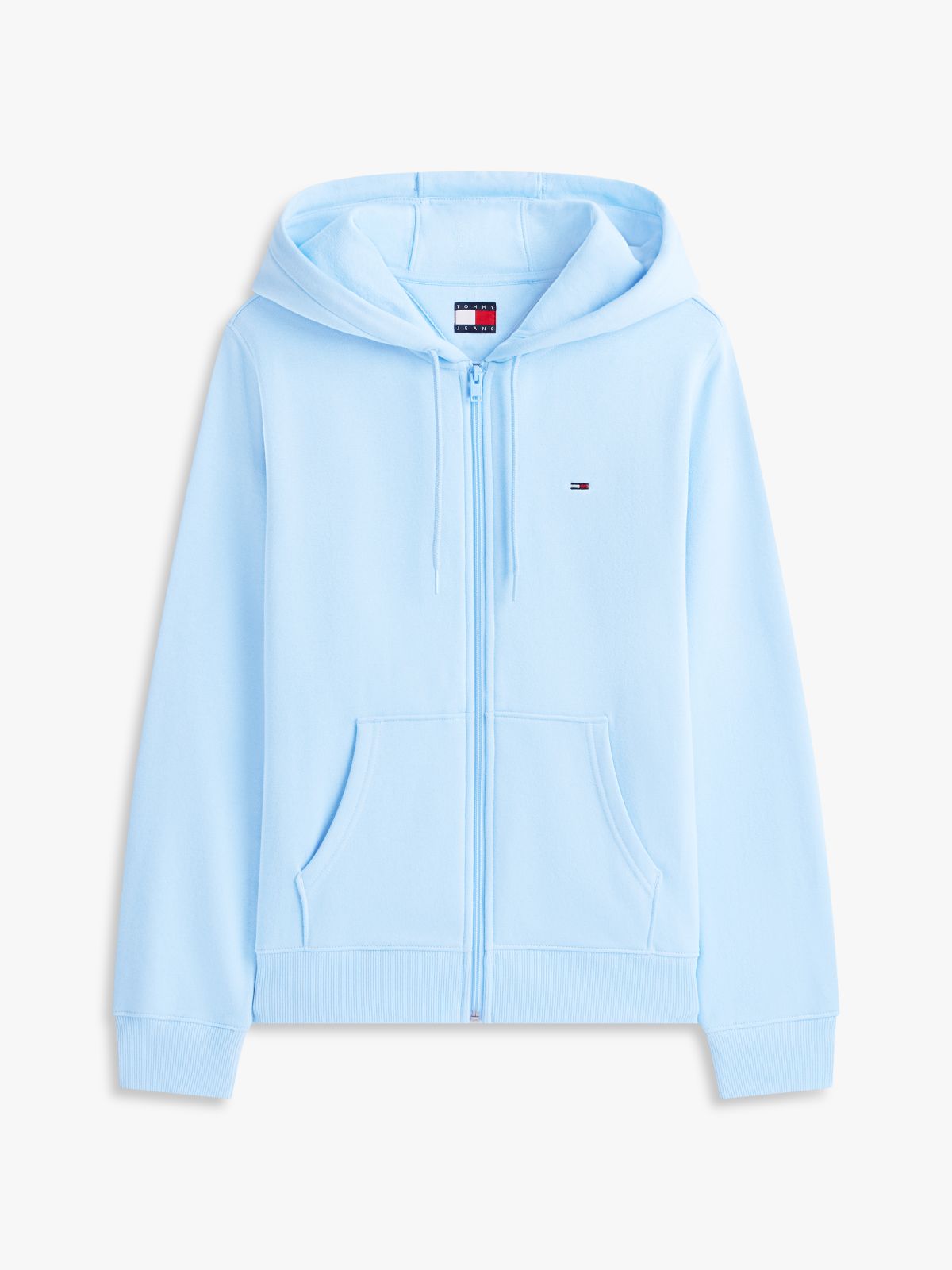 Flag Embroidery Fleece Zip-Thru Hoody — Blue