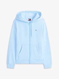 Flag Embroidery Fleece Zip-Thru Hoody — Blue 5