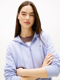 Flag Embroidery Fleece Zip-Thru Hoody — Blue 2