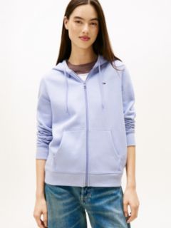 Flag Embroidery Fleece Zip-Thru Hoody — Blue 1