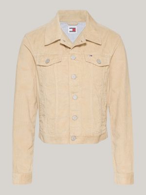 giacca izzie in velluto a coste beige da donne tommy jeans