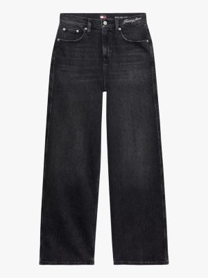 black betsy glitter wide leg jeans for women tommy jeans