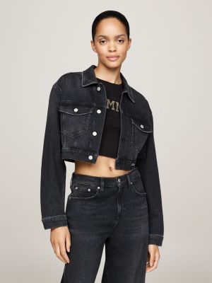 Crop top jeans and jacket best sale