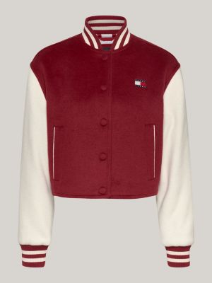 Varsity Cropped Jacket with Wool