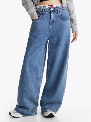 blue charlie mid rise loose jeans for women tommy jeans