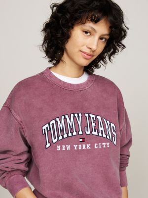 felpa varsity relaxed fit viola da donne tommy jeans