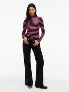 Slim Mock Neck Long Sleeve T-Shirt — Red 2