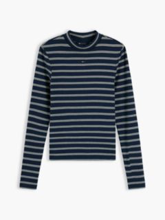Slim Mock Neck Long Sleeve T-Shirt — Blue 5