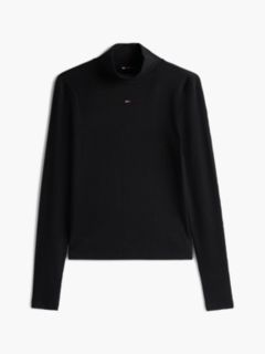 Slim Mock Neck Long Sleeve T-Shirt — Black 6