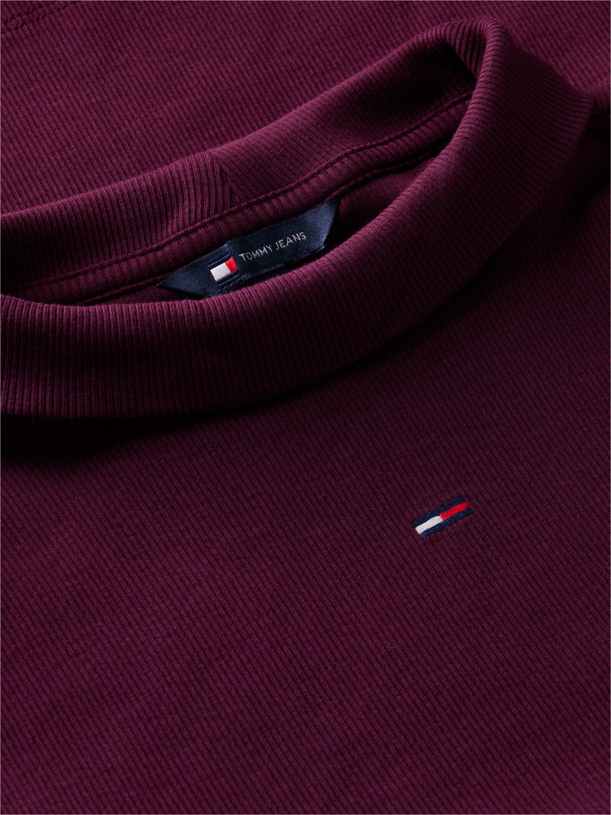 Slim Mock Neck Long Sleeve T-Shirt — Purple