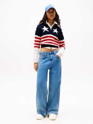 multi star jumper with wool for women tommy jeans