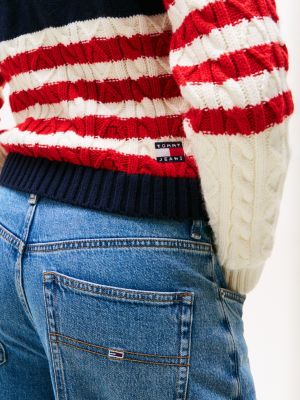 multi star jumper with wool for women tommy jeans