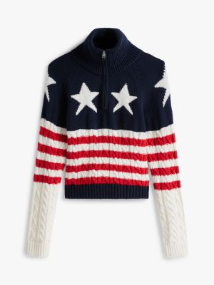 multi star jumper with wool for women tommy jeans