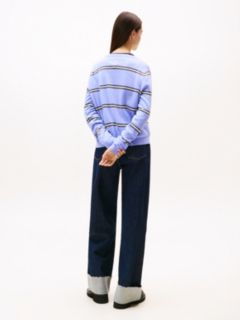 Flag Embroidery V-Neck Jumper — Purple 4