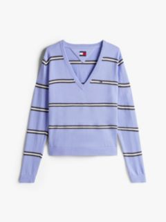 Flag Embroidery V-Neck Jumper — Purple 5