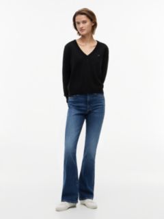 Flag Embroidery V-Neck Jumper — Black 2