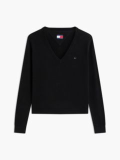 Flag Embroidery V-Neck Jumper — Black 6