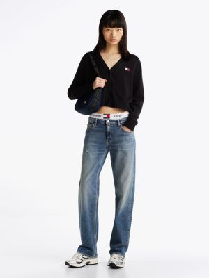 cardigan squadrato con distintivo nero da donne tommy jeans