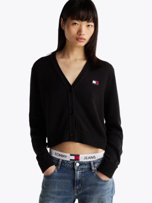 cardigan squadrato con distintivo black da donne tommy jeans