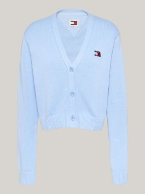 cardigan squadrato con distintivo blu da donne tommy jeans