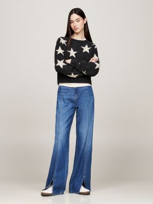 black star knit boxy jumper for women tommy jeans