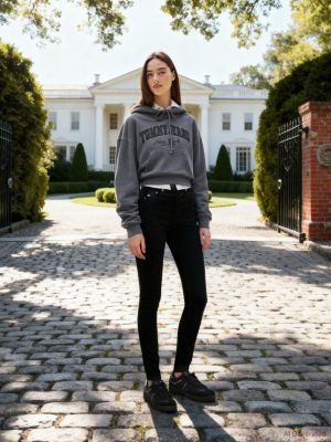 zwart sylvia high rise skinny jeans voor dames - tommy jeans